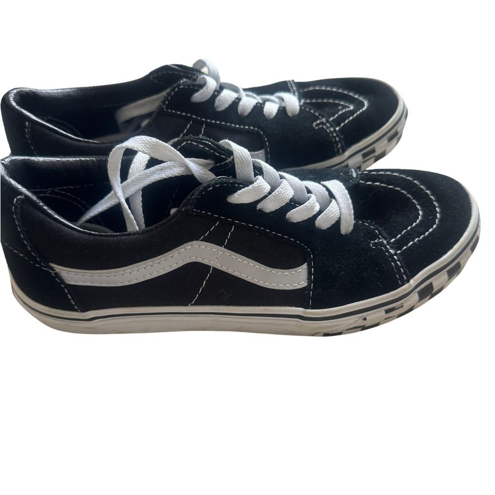 VANS Sk8-Low Kids 'Reflective Sidestripe - Black Checkerboard - Picture 6 of 9